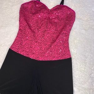 Weissman Sequined Biketard Leotard, sz MA
